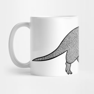 Aardvark Ink Art - cool and cute animal design (on black) Mug